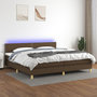 Voir la diapositive 1 : VIDAXL Sommier a lattes de lit matelas et LED Marron fonce 200x200 cm