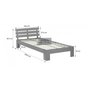 HomeStyle4U Lit simple en bois lit futon 90x200 lit pin gris cadre de lit en bois massif
