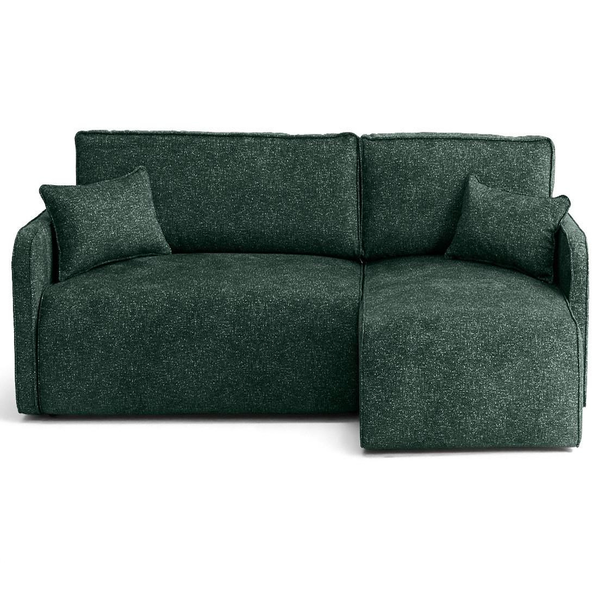 Voir la diapositive 1 : LISA DESIGN Apolline - canapé d'angle réversible 4 places convertible avec coffres en tissu moucheté