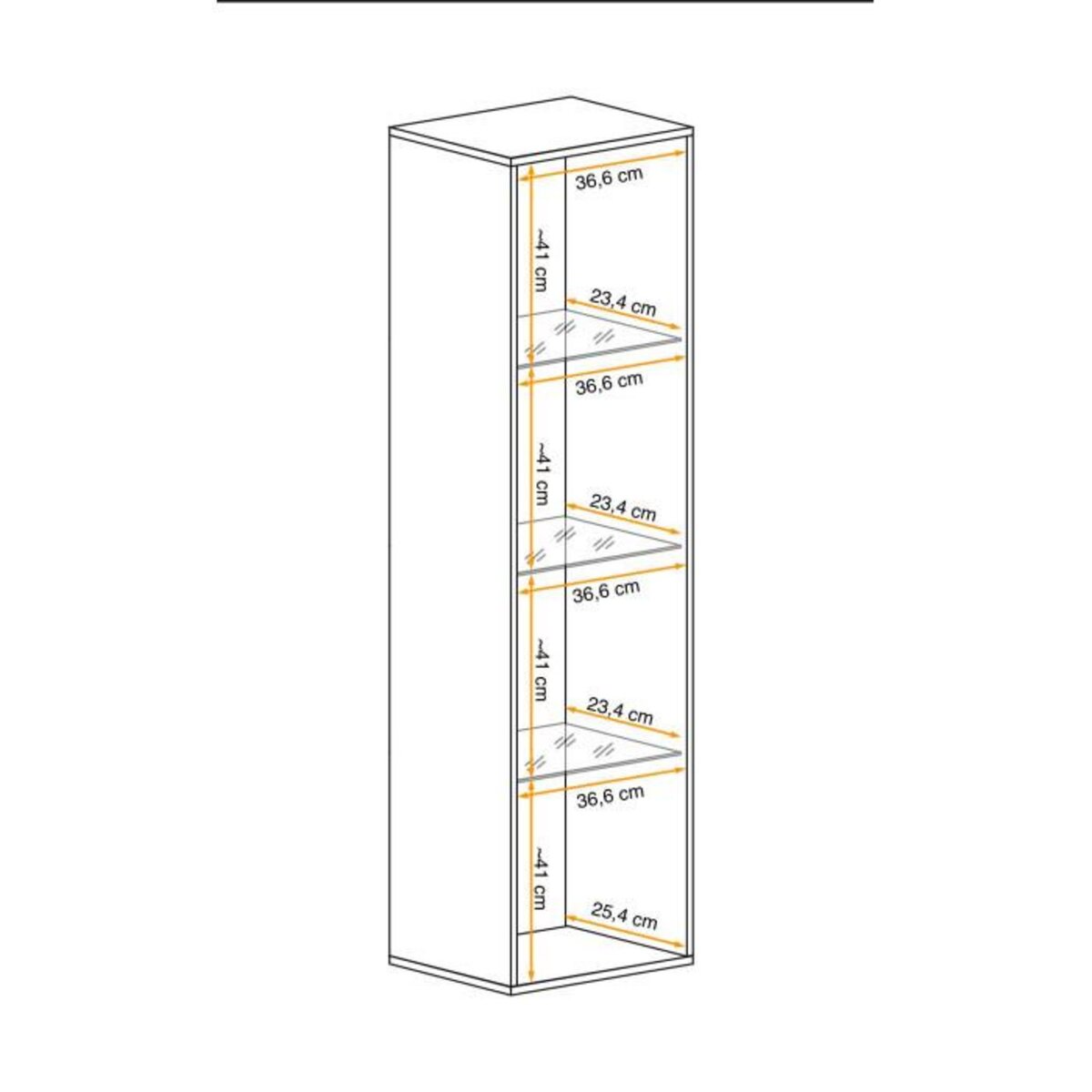 Paris Prix Vitrine LED Murale Design  Fly III  170cm Noir