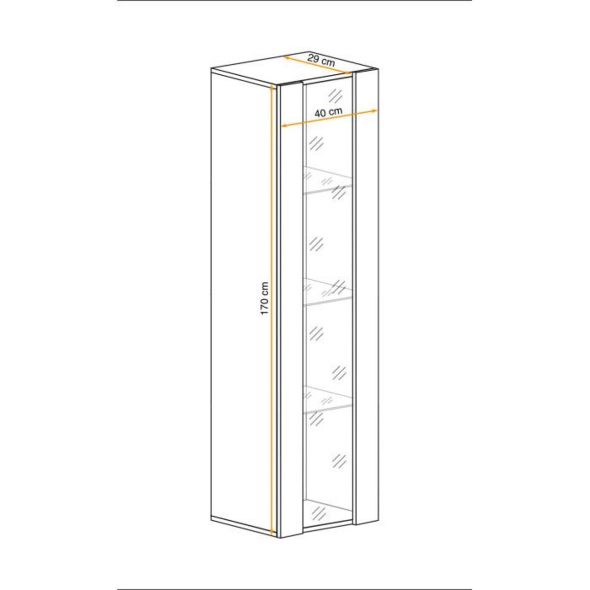 Paris Prix Vitrine LED Murale Design  Fly II  170cm Blanc