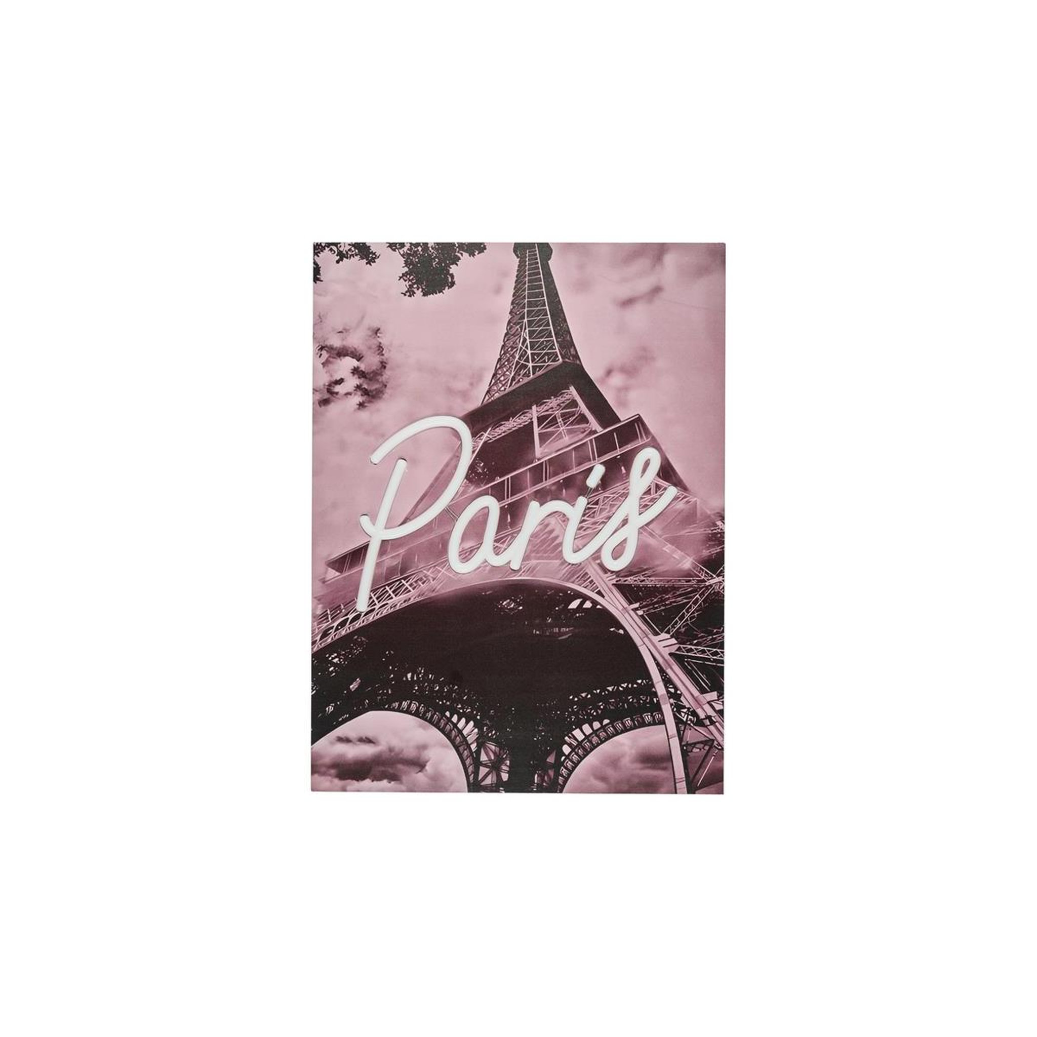 Voir la diapositive 2 : The Home Deco Factory Tableau led  paris  30x40cm noir & rose