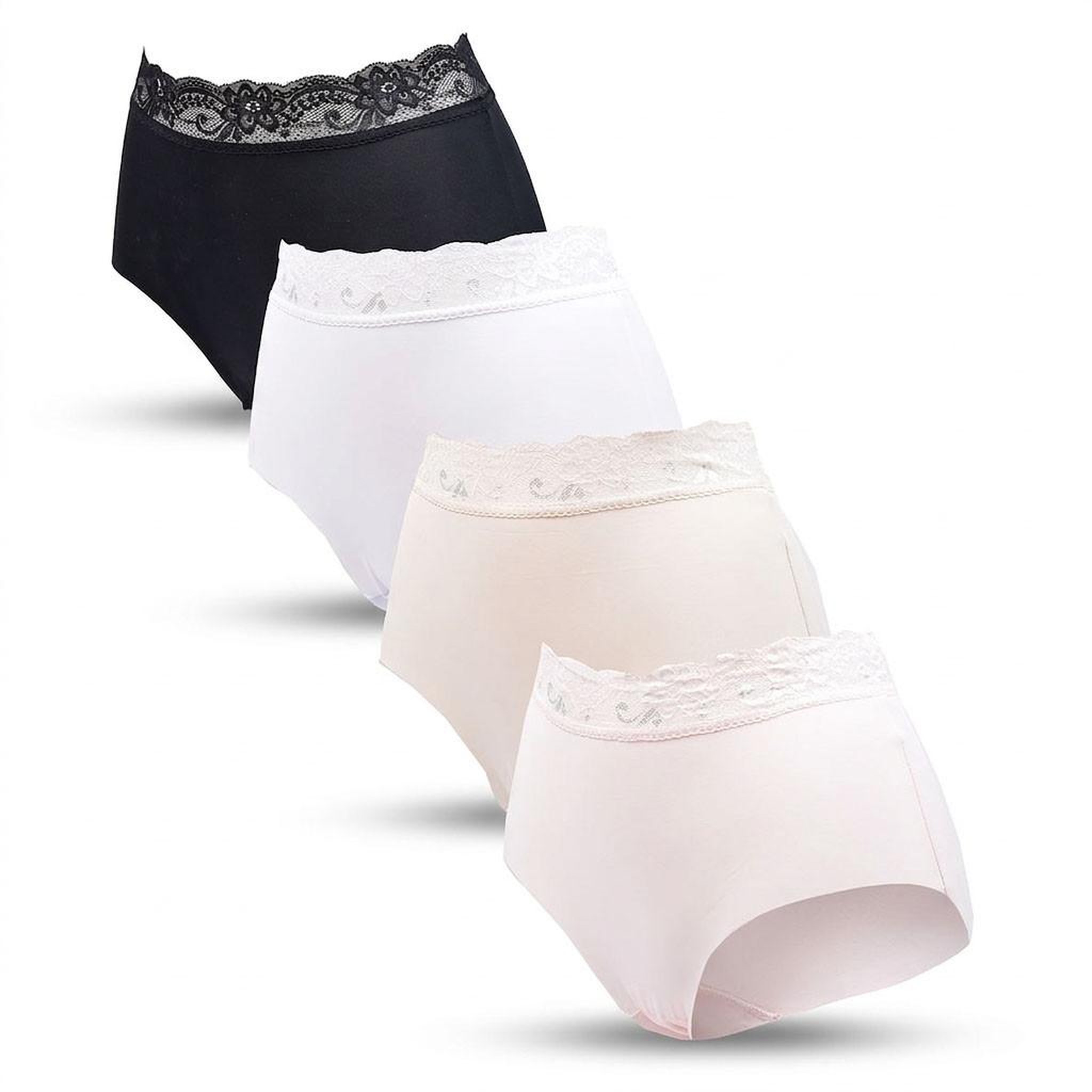 Voir la diapositive 1 : OZABI OZABI Pack de Culottes Femme Gainantes Dentelle Invisible – Lot de 4