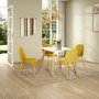 Voir la diapositive 2 : VS VENTA-STOCK Ensemble table 80x80 cm et 4 chaises de salle à manger Kana Moutarde