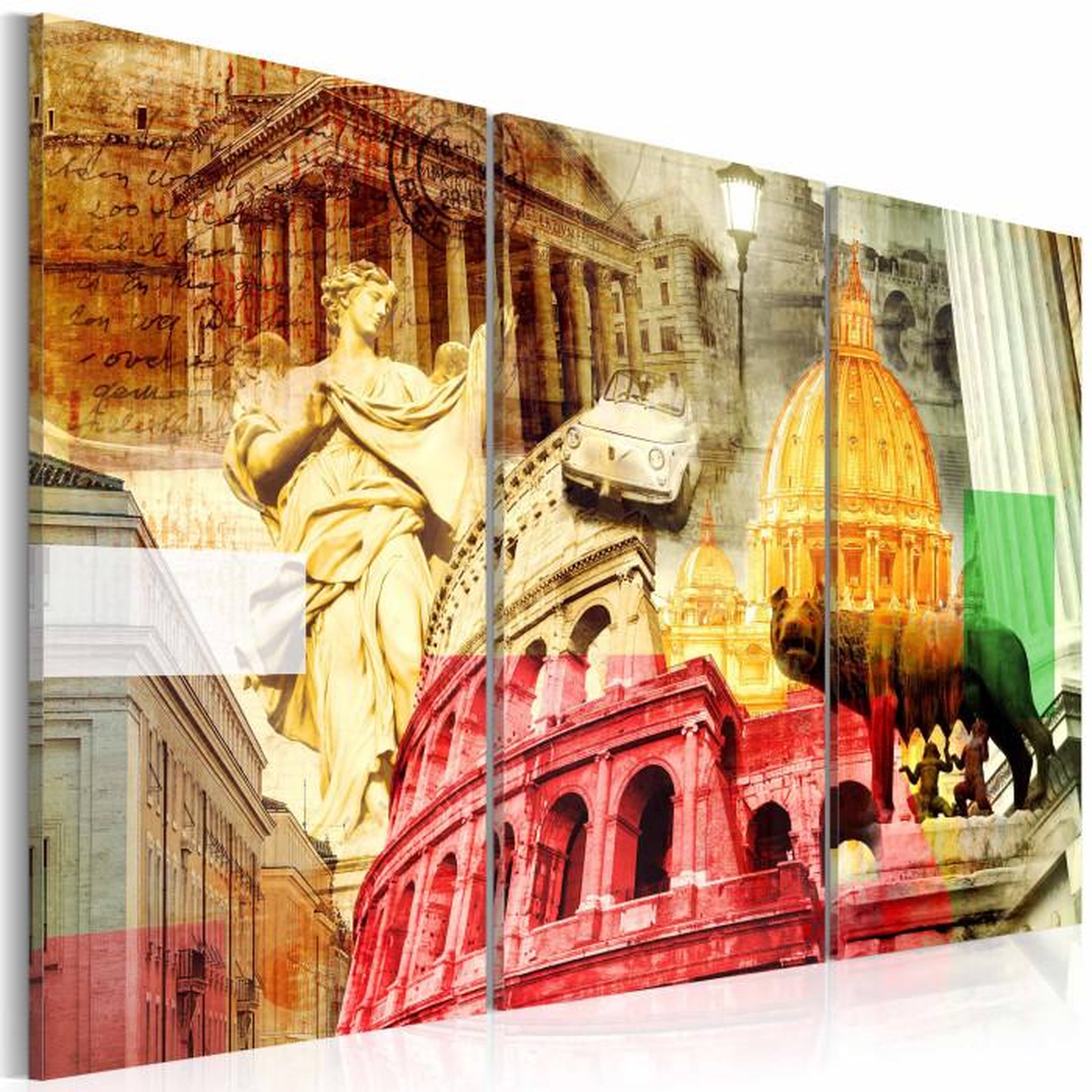 Paris Prix Tableau Imprimé 3 Panneaux  Rome Charmant. Coloris disponibles : Multicolore
