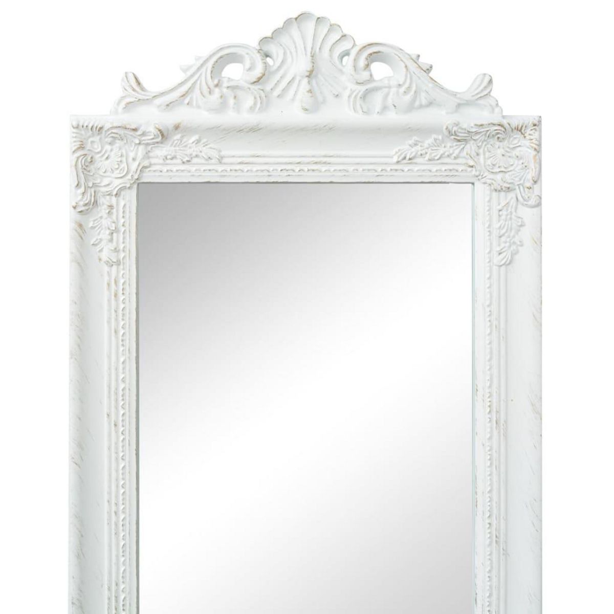 VIDAXL Miroir sur pied Style baroque 160x40 cm Blanc