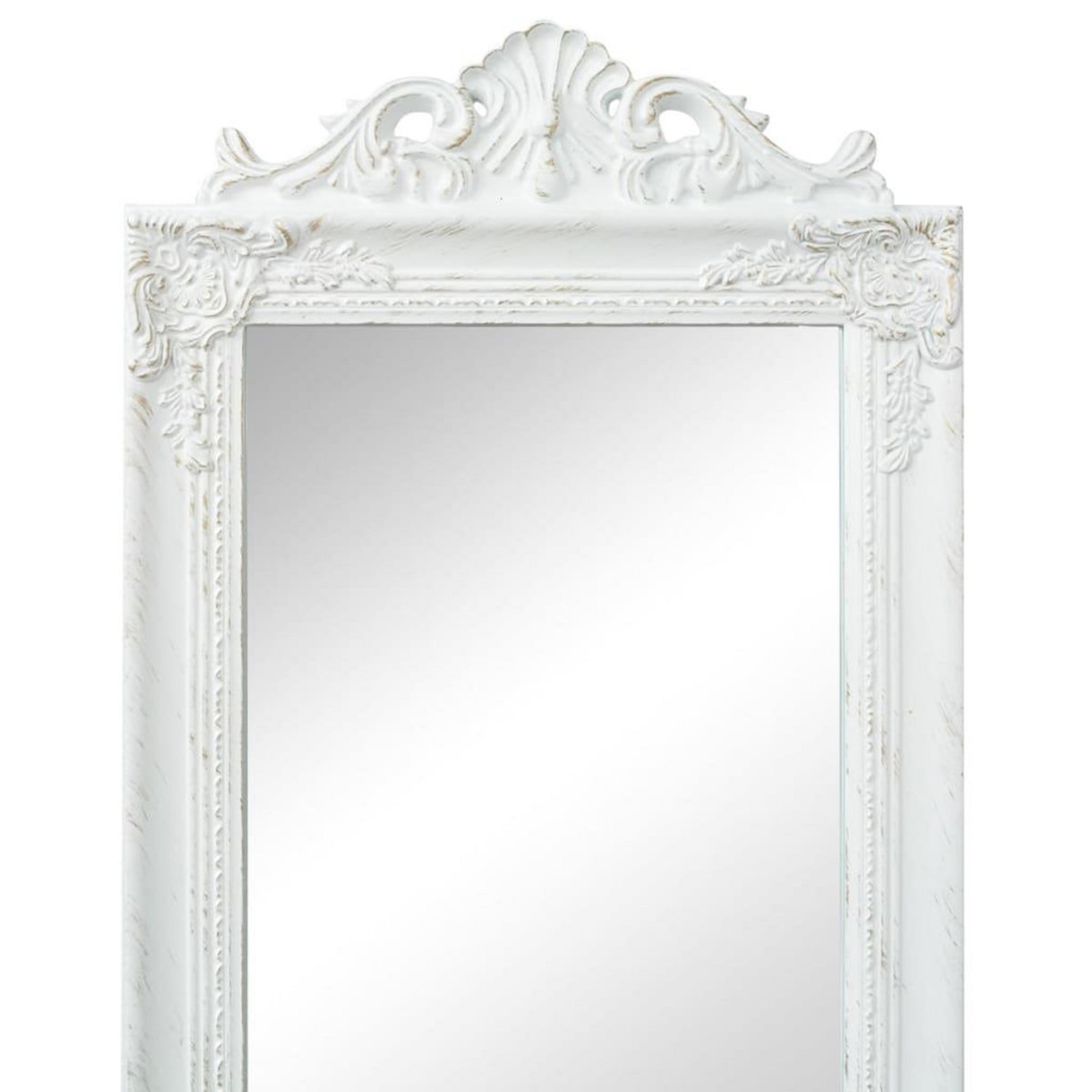 VIDAXL Miroir sur pied Style baroque 160x40 cm Blanc