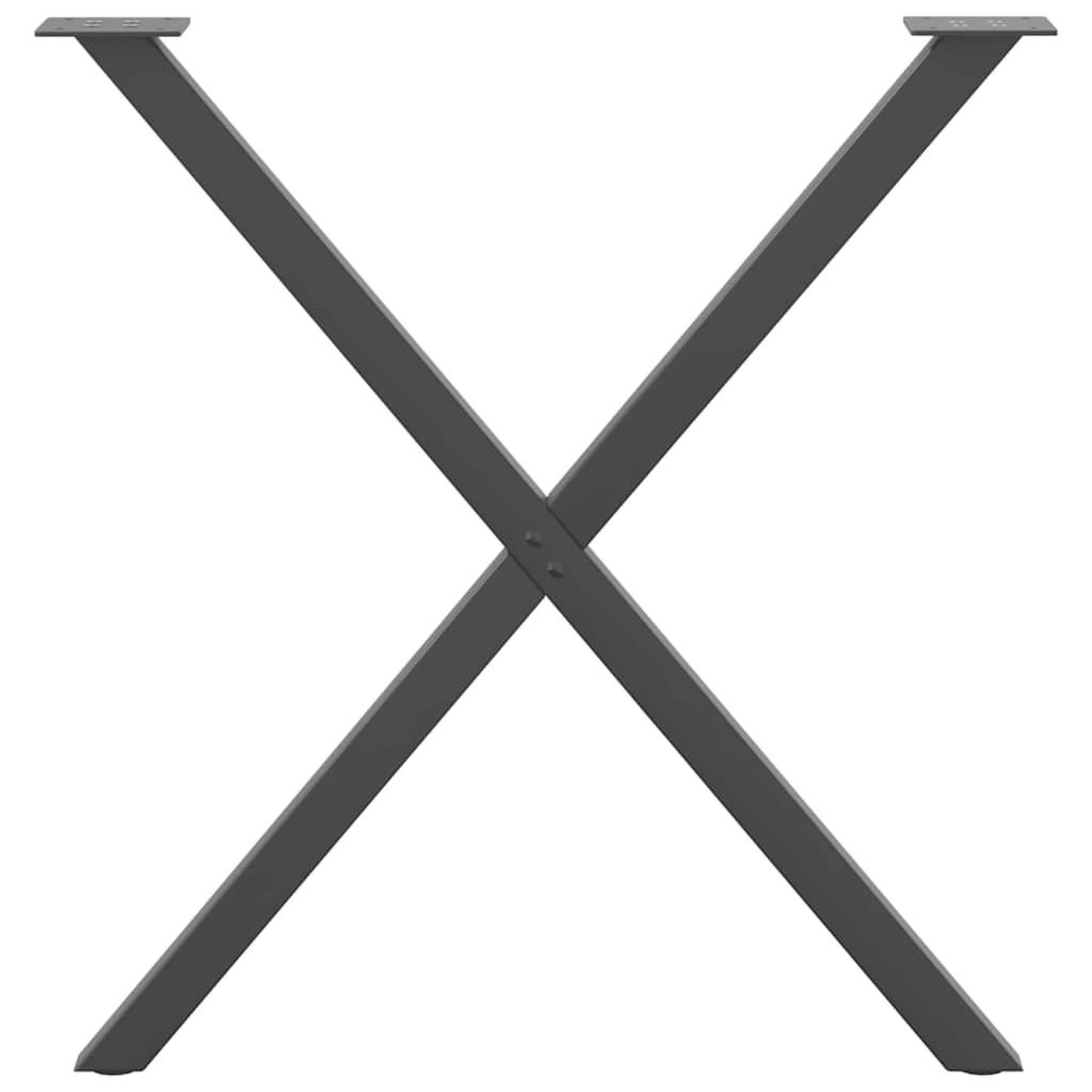 Voir la diapositive 5 : VIDAXL Pieds de table a manger forme de X 2 pcs 70x(72-73) cm acier