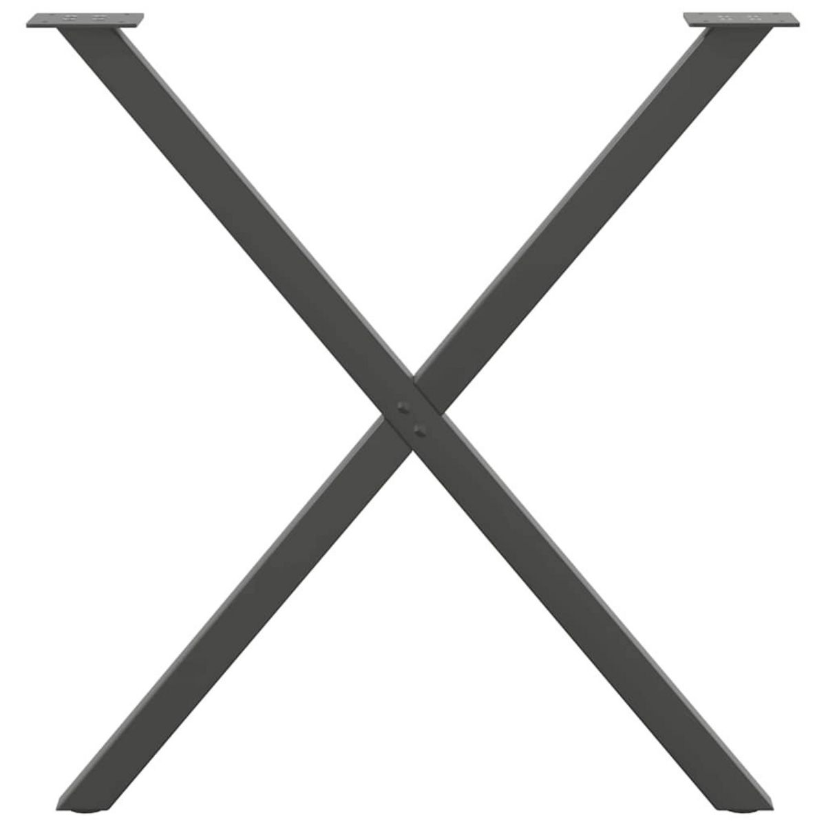 VIDAXL Pieds de table a manger forme de X 2 pcs 70x(72-73) cm acier