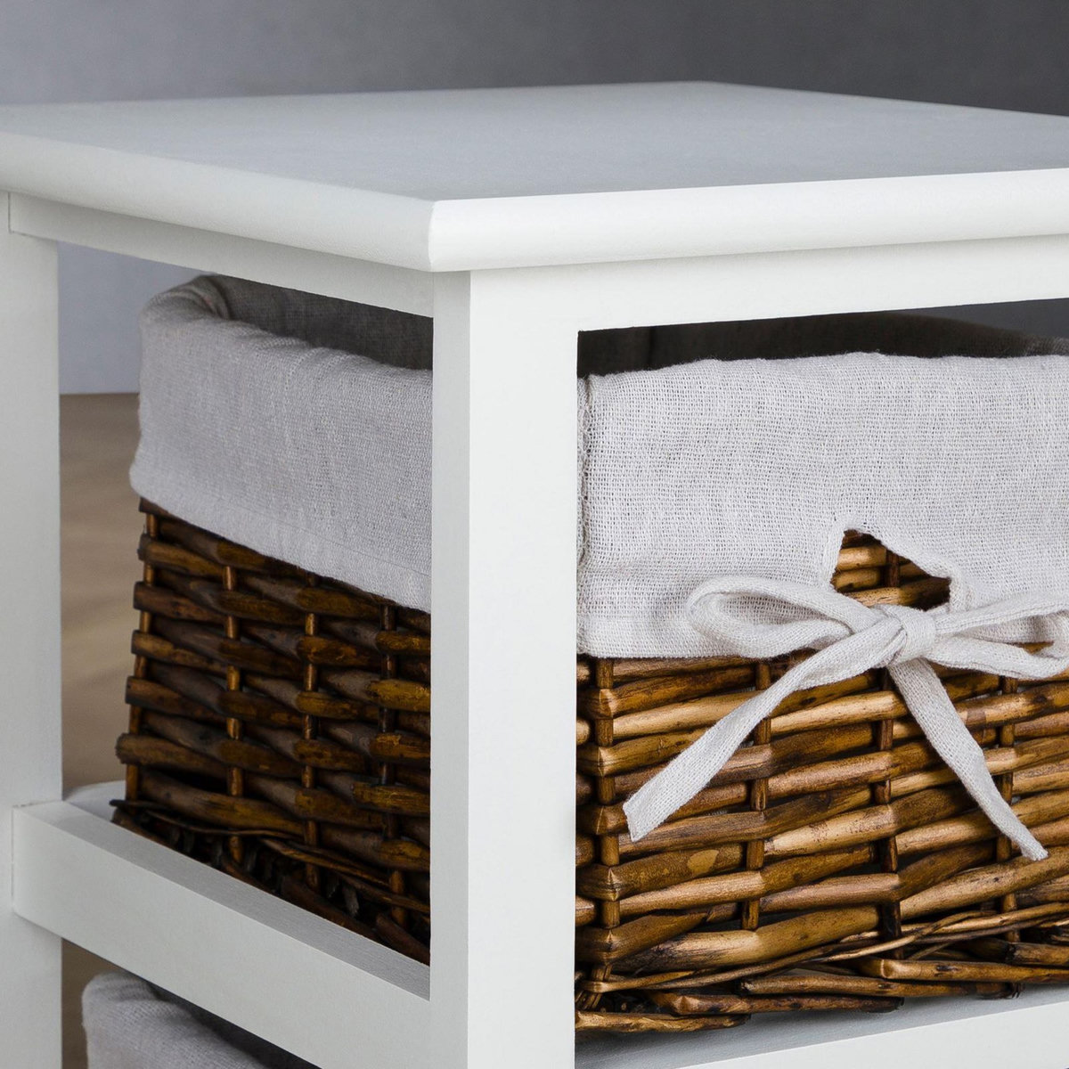 IDIMEX Table de chevet NOKOMIS avec 2 paniers en bois