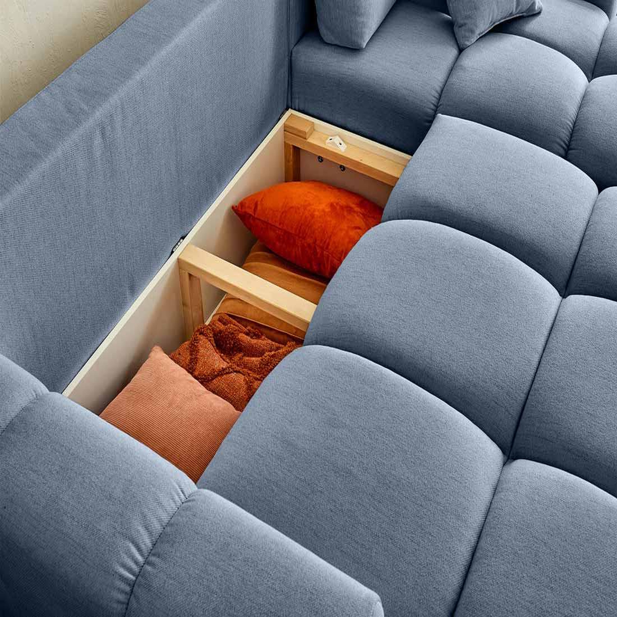 Voir la diapositive 3 : LISA DESIGN Crocus - canapé d'angle réversible - 4 places - convertible avec coffre - en tissu