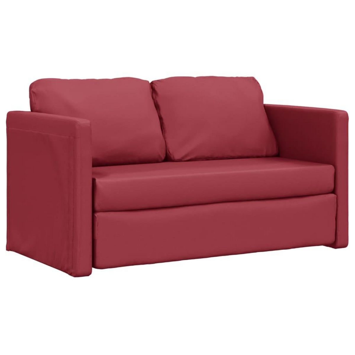 VIDAXL Canape-lit 2 en 1 rouge bordeaux 112x174x55 cm similicuir