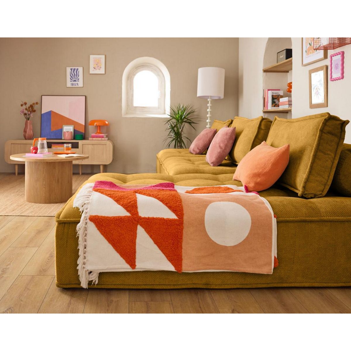 LISA DESIGN Marisol - canapé d'angle modulable 4 places - velours texturé