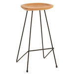 Paris Prix Chaise de Bar en Teck  Scanda  77cm Naturel & Noir