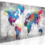 Voir la diapositive 1 : Paris Prix Tableau Imprimé  World Map : Spilt Paint