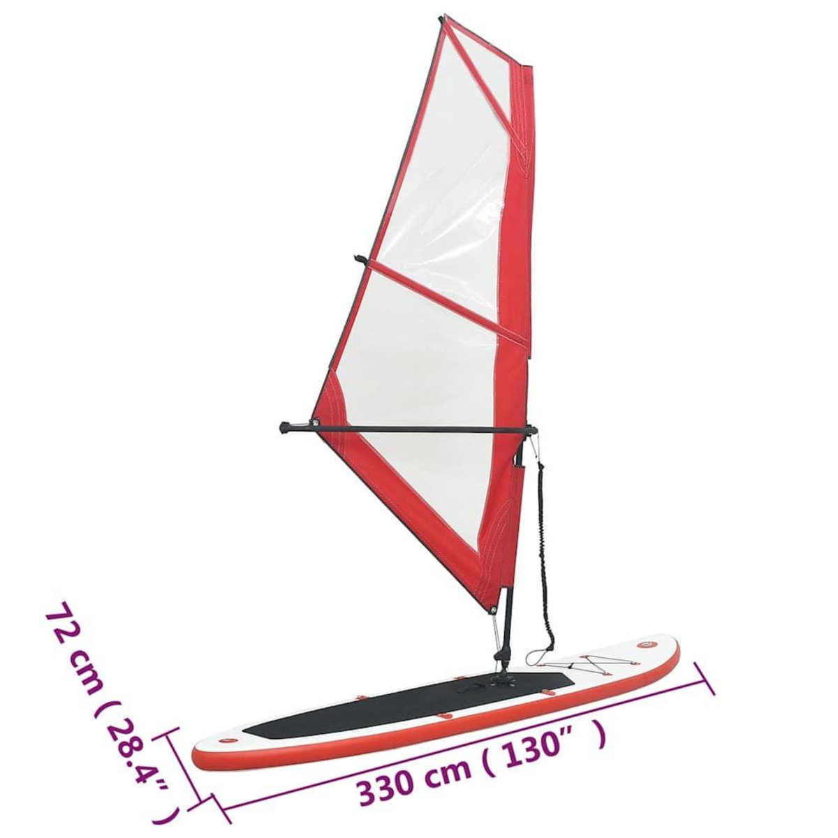 VIDAXL Ensemble de planche SUP gonflable avec voile Rouge et blanc