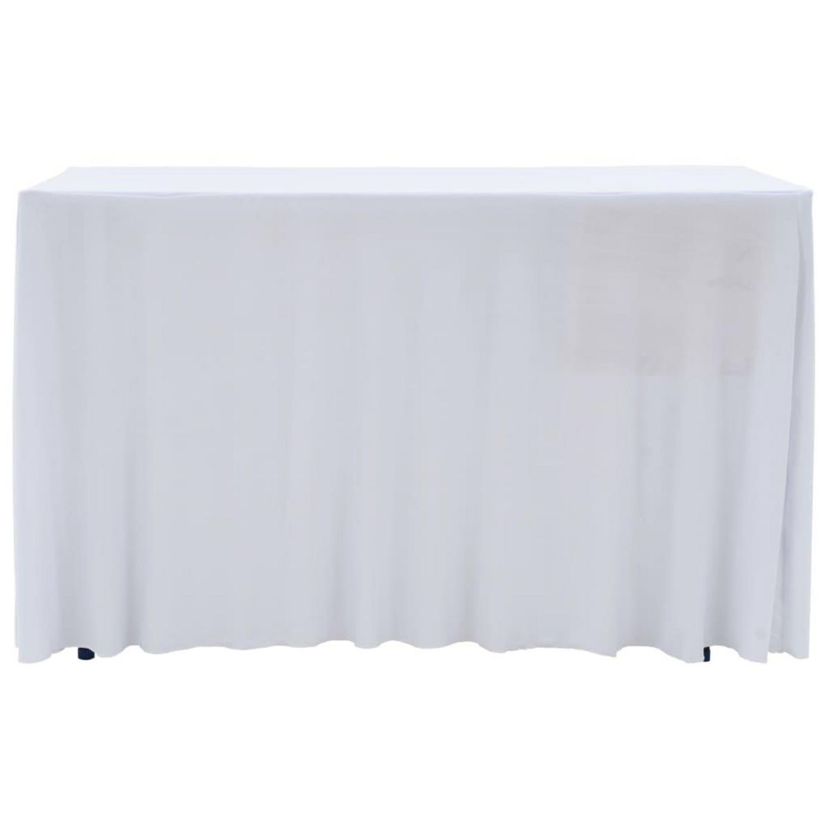 VIDAXL Nappes elastiques de table avec jupon 2 pcs 183x76x74cm Blanc