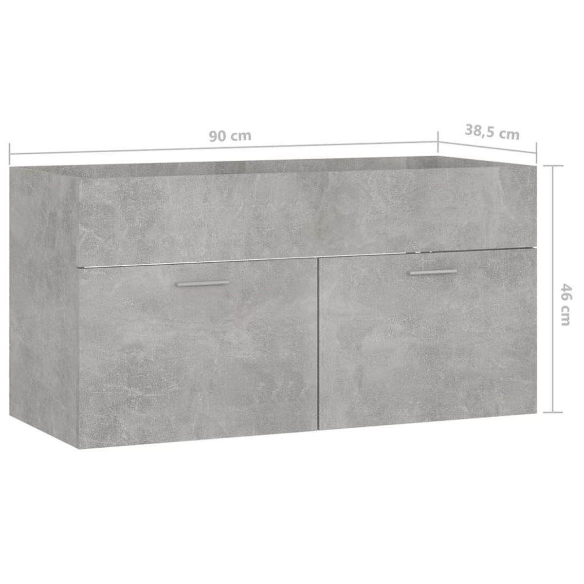 VIDAXL Armoire d'evier et lavabo integre Gris beton Bois d'ingenierie