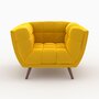 Voir la diapositive 6 : Rendez vous déco Ensemble canapé et fauteuil en velours jaune 4 places - Mona