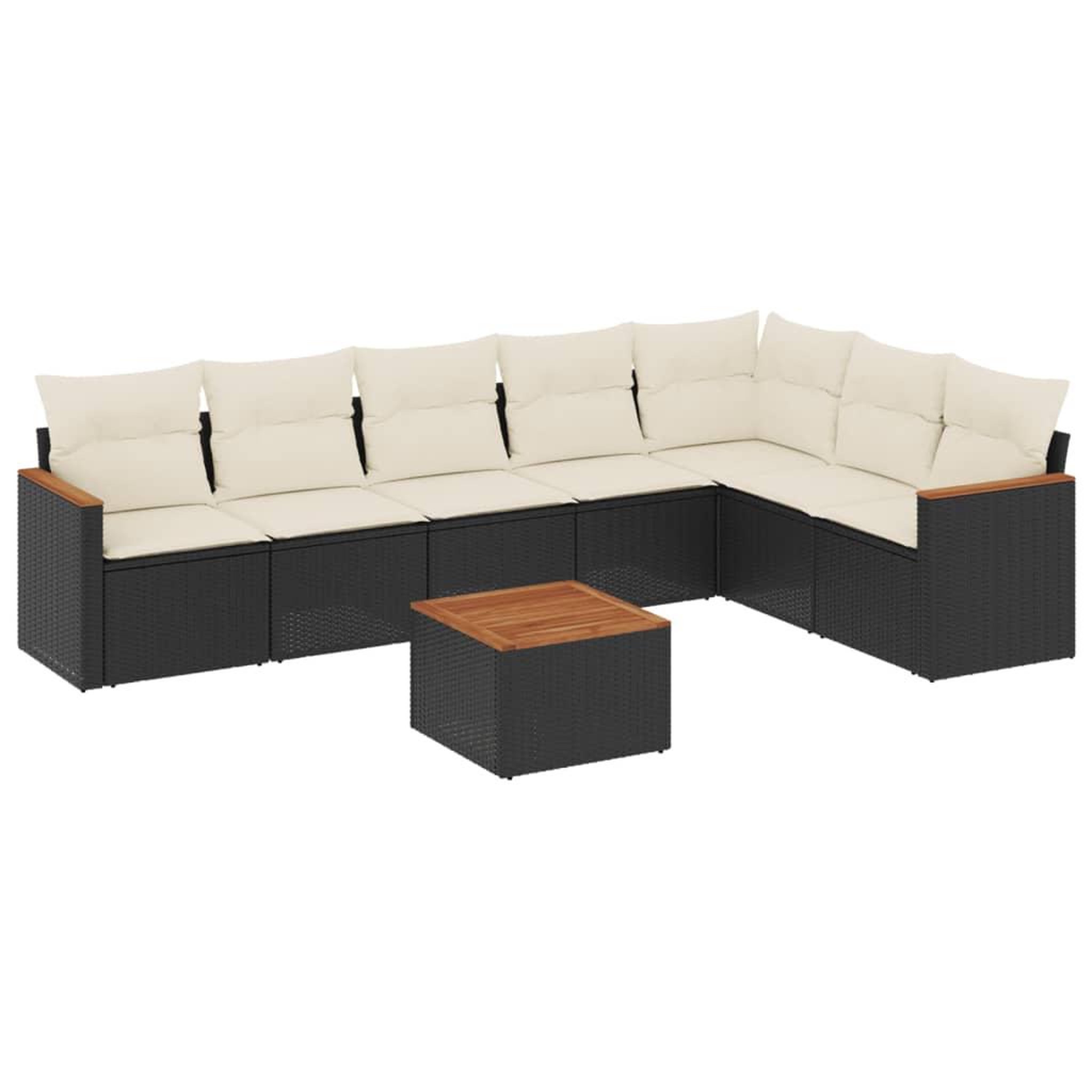 Voir la diapositive 2 : VIDAXL Salon de jardin 8 pcs avec coussins noir resine tressee