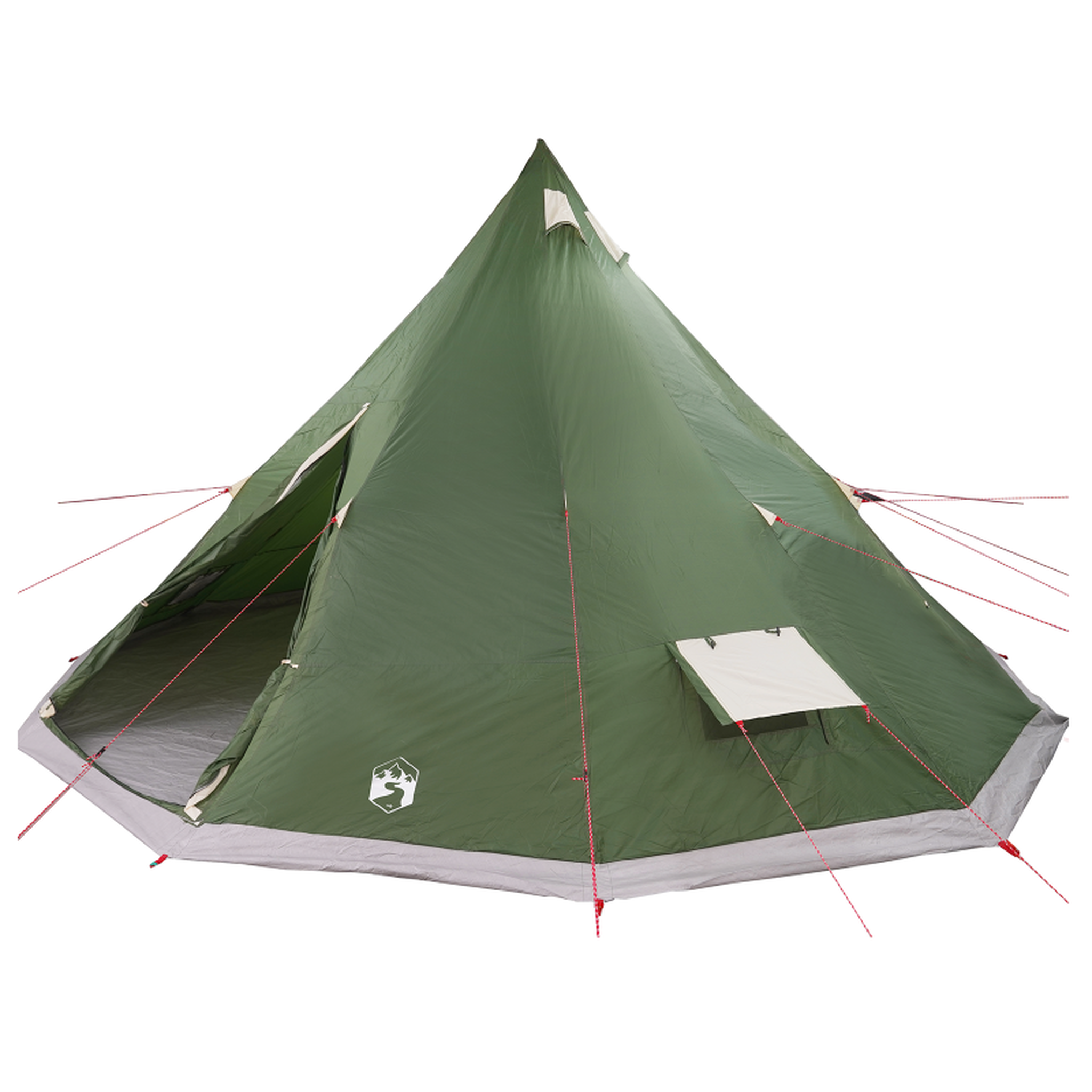 Voir la diapositive 2 : VIDAXL Tente familiale Tipi verte 12 personnes imperméable