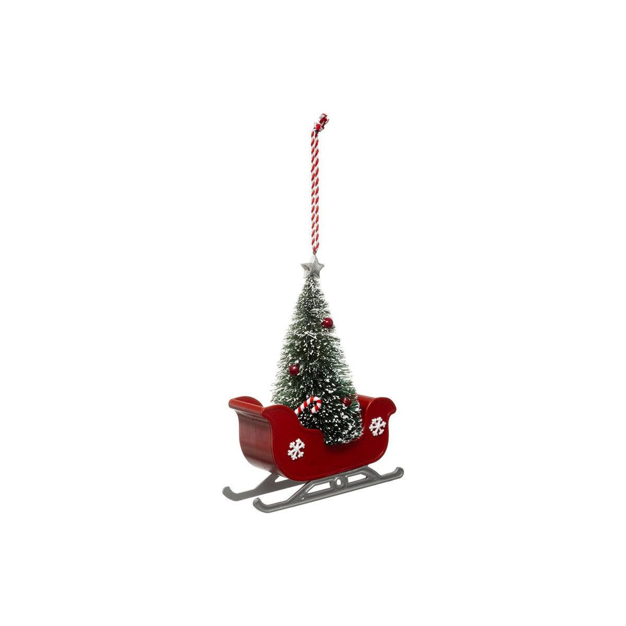 FEERIC LIGHT & CHRISTMAS Sujet de noël traineau  étoile  15cm rouge & vert