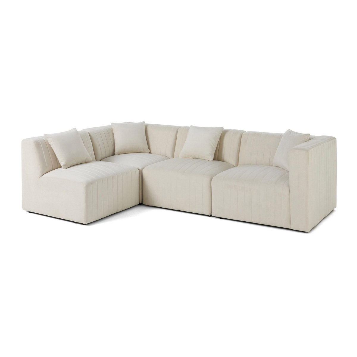 LISA DESIGN Nova - canapé modulable d'angle gauche - 5 places - en velours