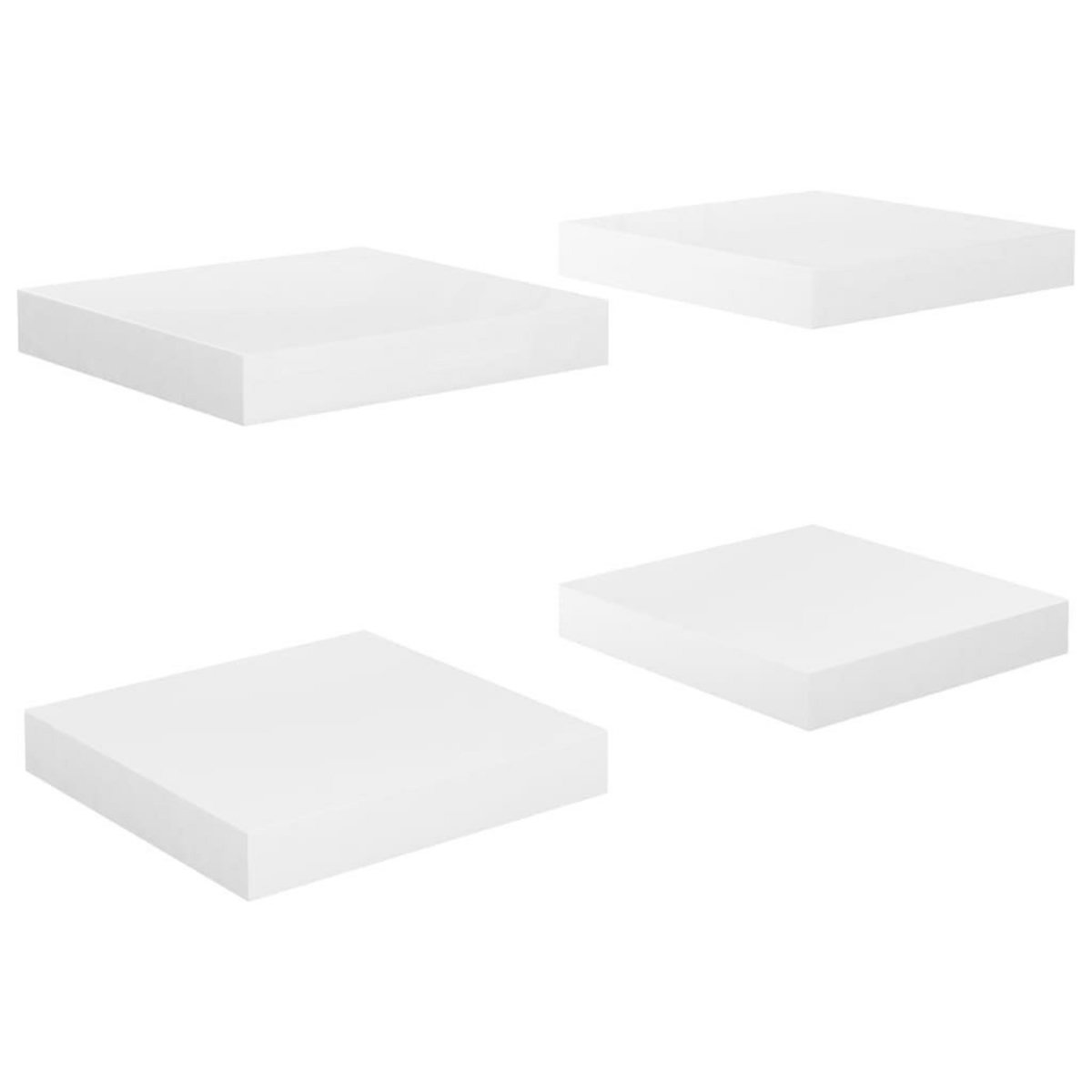 VIDAXL Etagere murale flottante 4 pcs Blanc brillant 23x23,5x3,8cm MDF