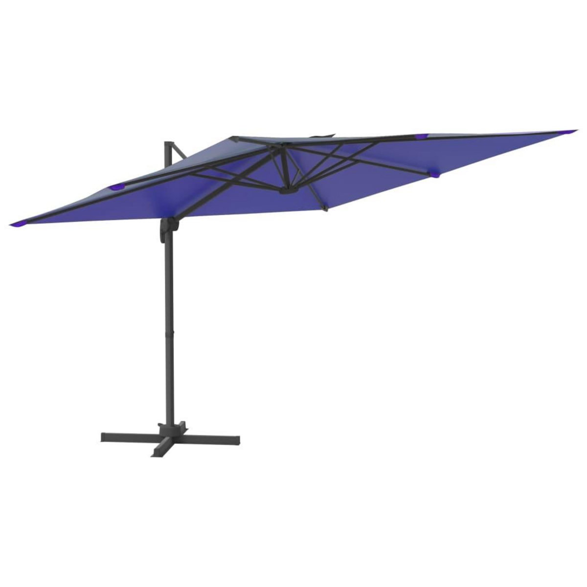 VIDAXL Parasol cantilever a LED Bleu azure 400x300 cm