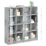 Voir la diapositive 4 : VIDAXL Bibliotheque avec portes gris beton 136x37x142 cm