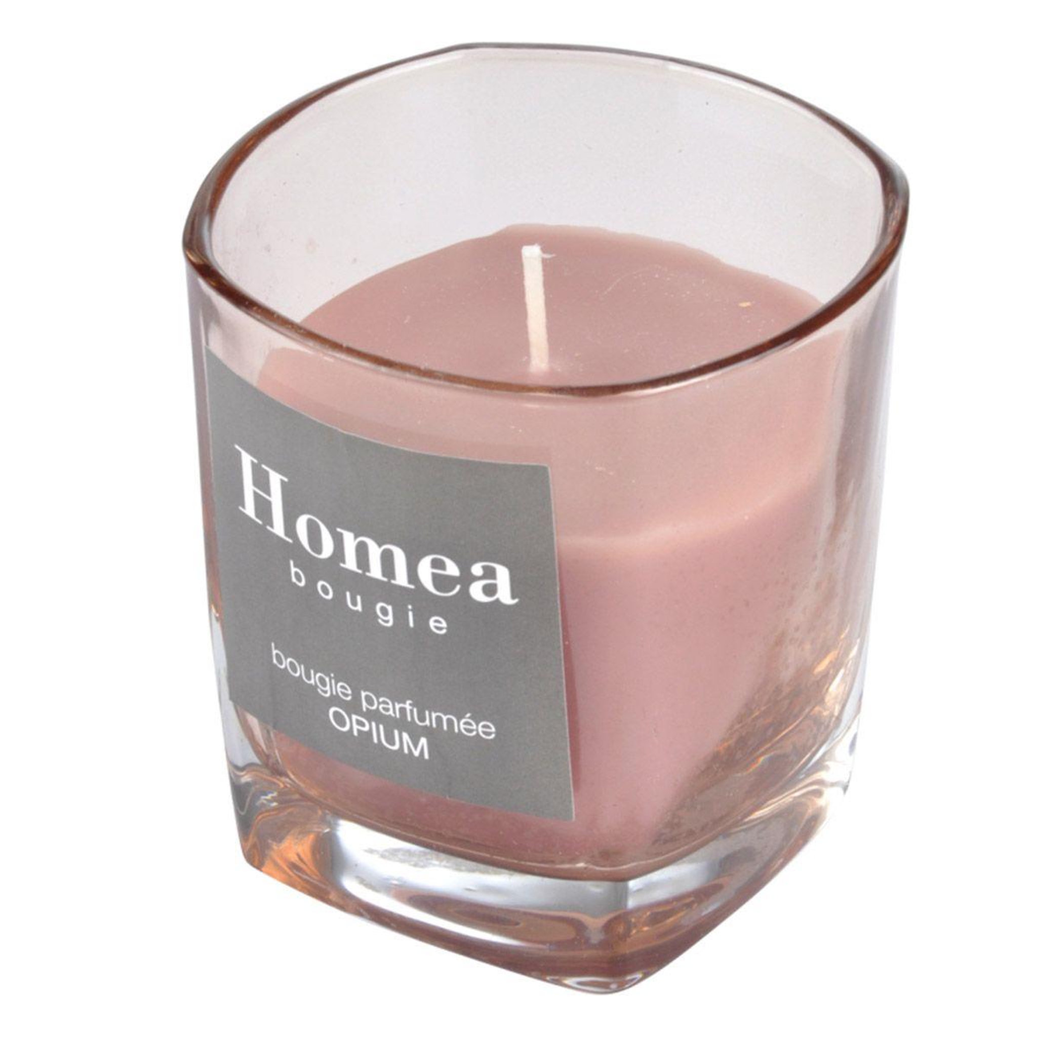 Voir la diapositive 2 : HOMEA Bougie parfumée en verre  essentiel  7cm opium