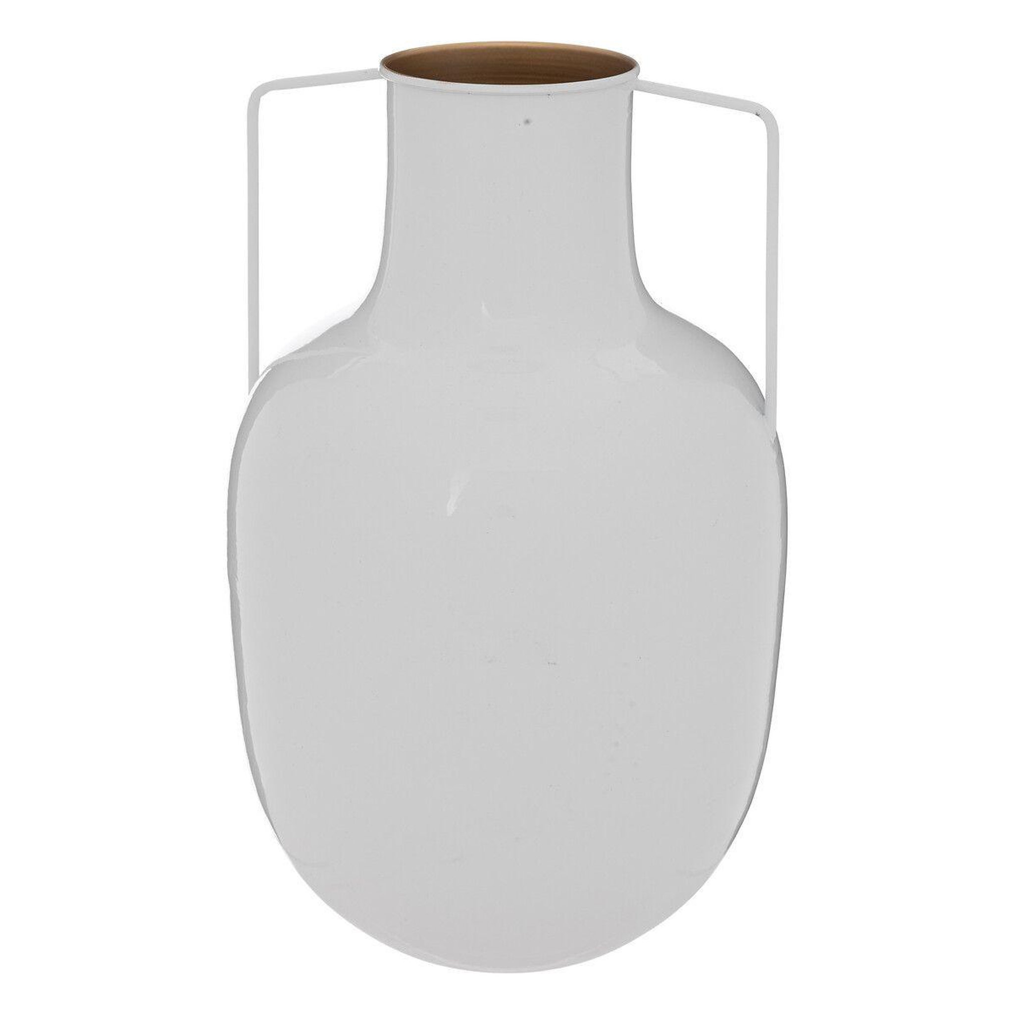 ATMOSPHERA Vase en métal  le collectionneur  30cm blanc