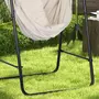 OUTSUNNY Chaise suspendue de jardin avec support et coussin acier noir coton beige
