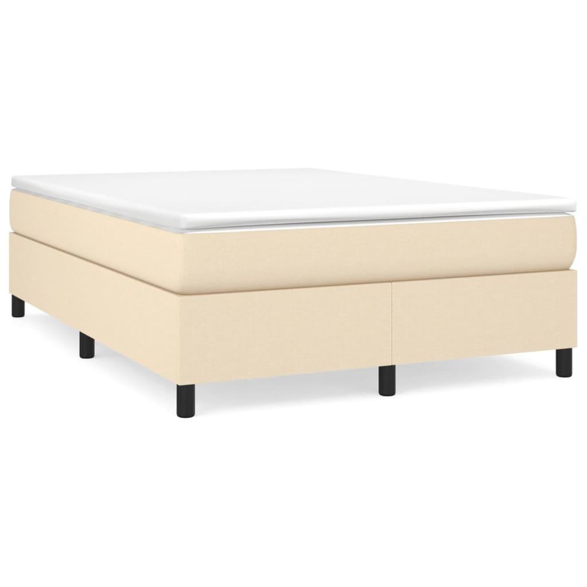 Voir la diapositive 2 : VIDAXL Sommier a lattes de lit avec matelas Creme 140x200 cm Tissu