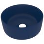 Voir la diapositive 2 : VIDAXL Lavabo rond de luxe Bleu fonce mat 40x15 cm Ceramique