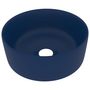 Voir la diapositive 2 : VIDAXL Lavabo rond de luxe Bleu fonce mat 40x15 cm Ceramique