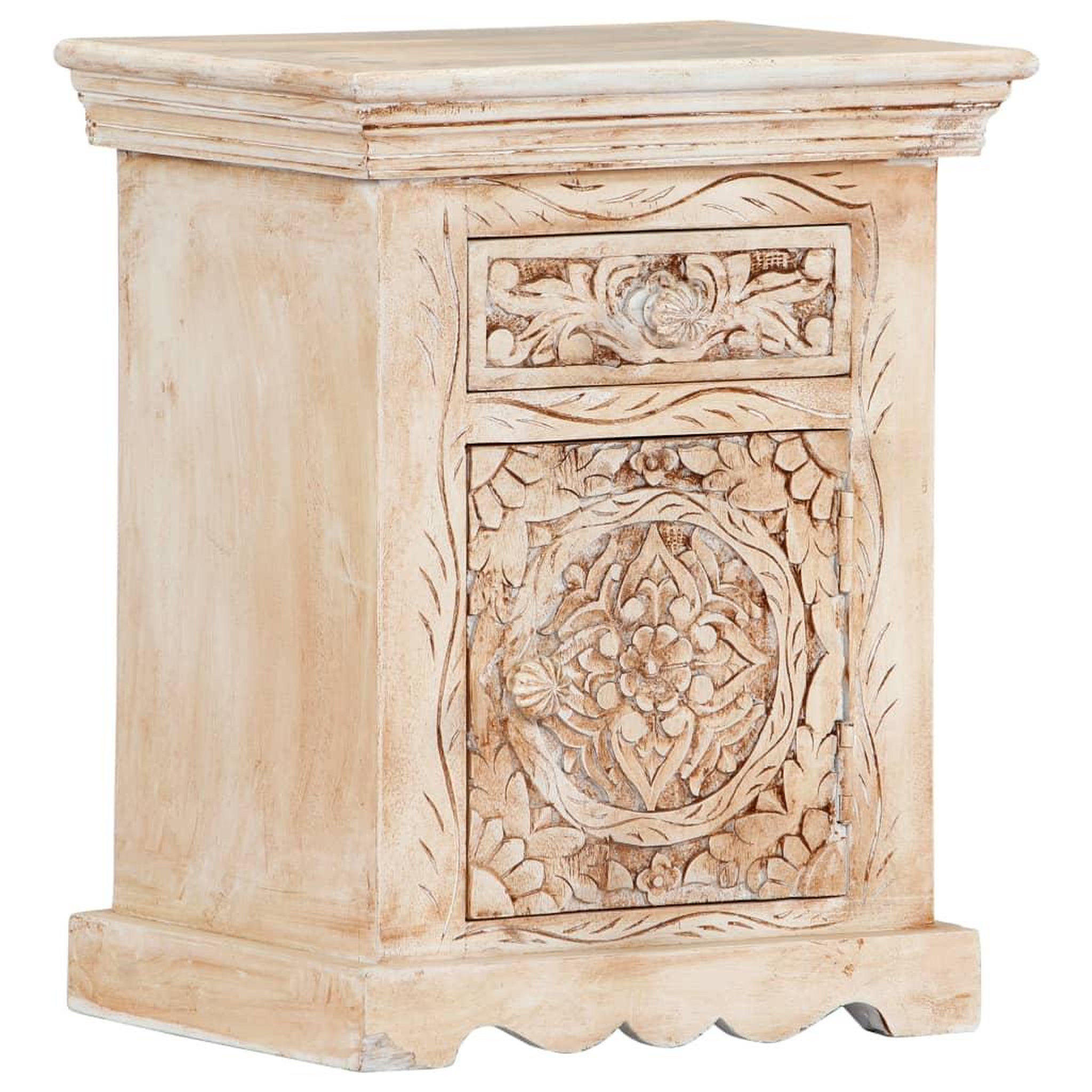 Voir la diapositive 1 : VIDAXL Table de chevet 40x30x50 cm Bois de manguier massif