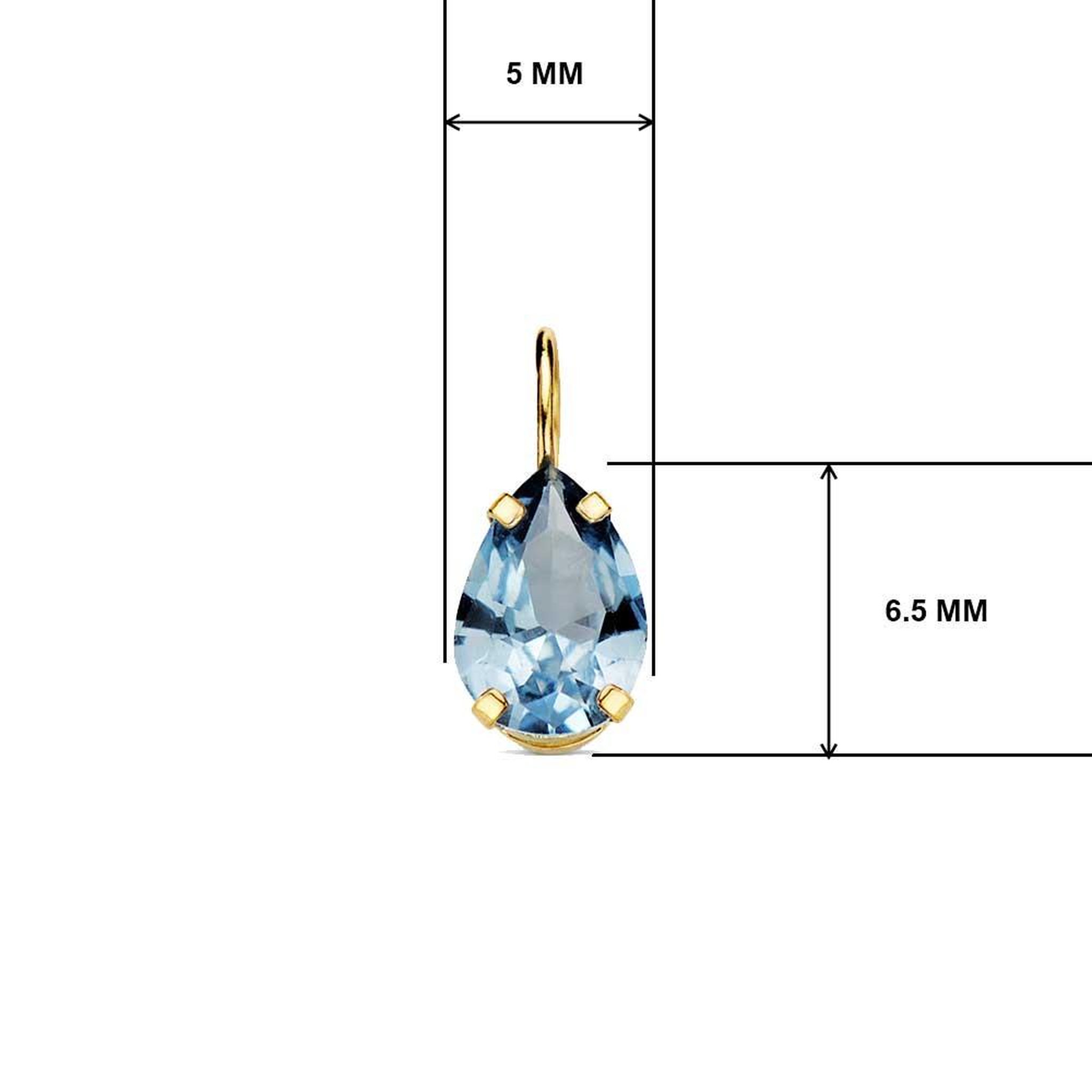 Voir la diapositive 3 : L'ATELIER D'AZUR Collier - Pendentif Or Jaune 18 Carats 750/000 - Zirconium Bleu Topaze - Chaine Dorée