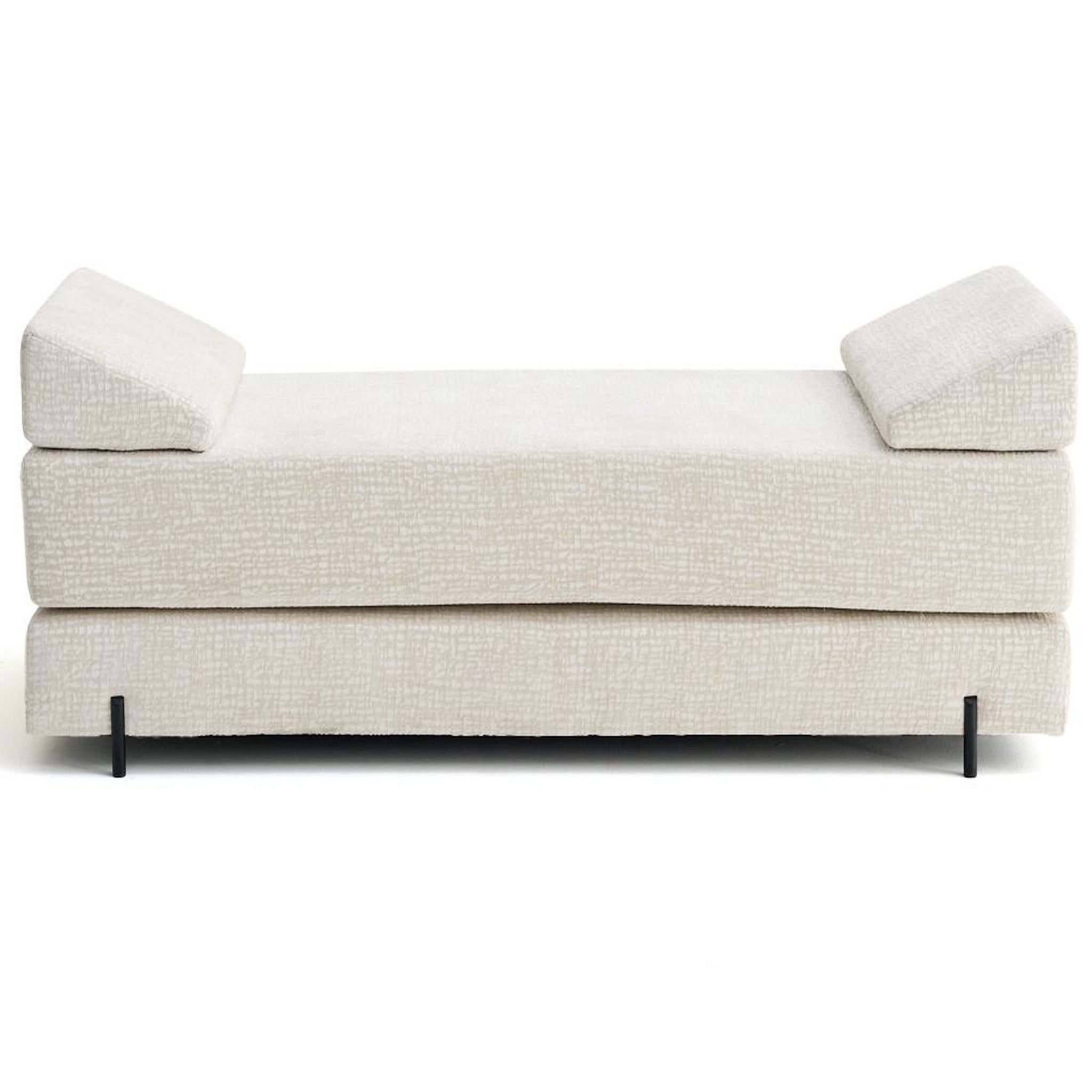Voir la diapositive 1 : BEST MOBILIER Brescia - banquette 3 places convertible en tissu velours relief