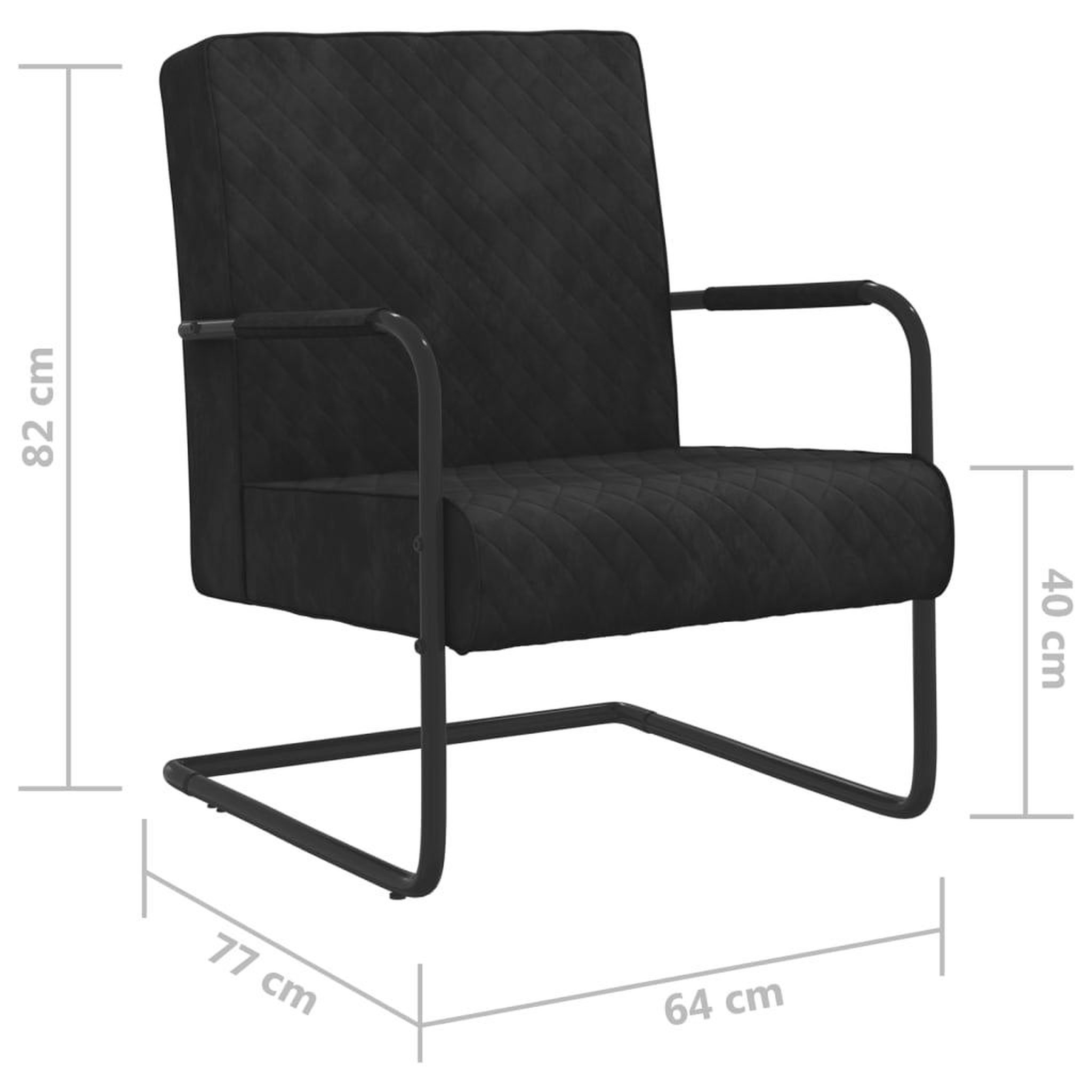 Voir la diapositive 6 : VIDAXL Chaise cantilever Noir Velours