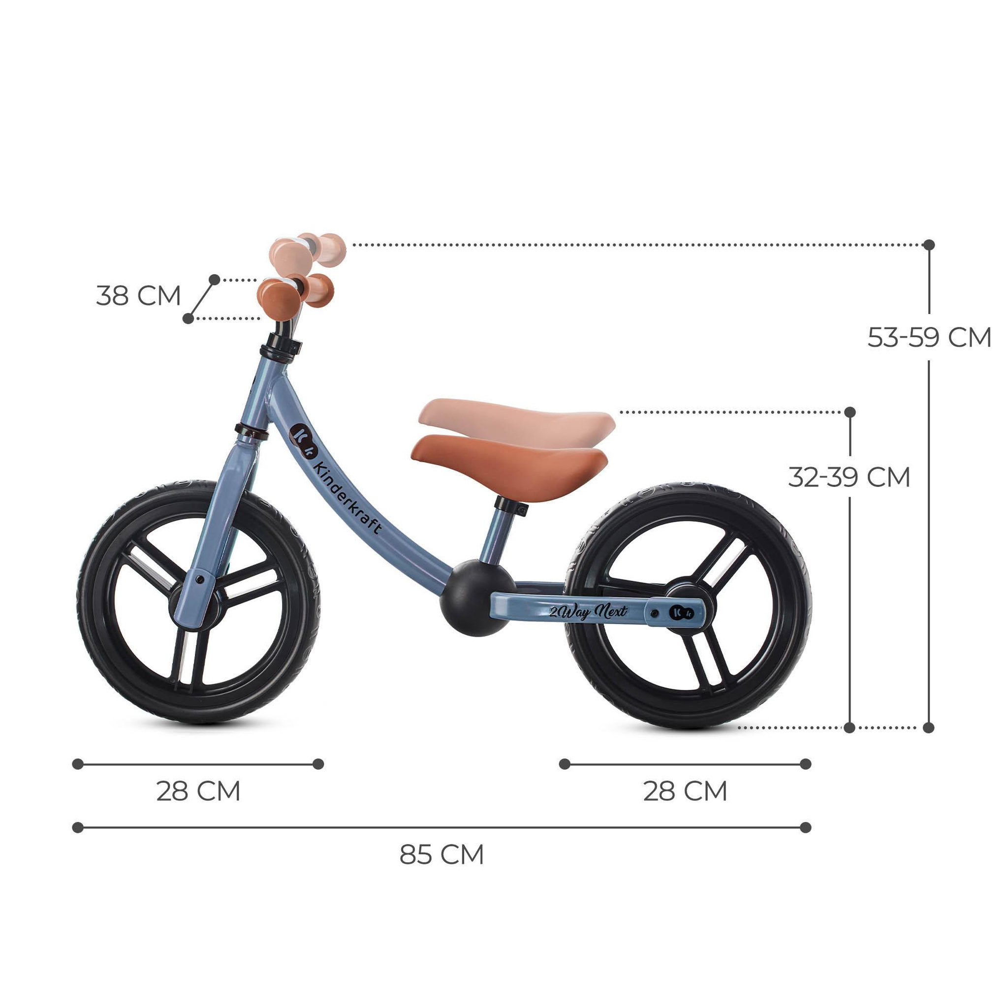 Voir la diapositive 6 : KINDERKRAFT Vélo sans pédales (draisienne) - Selle/guidon réglables - Vert
