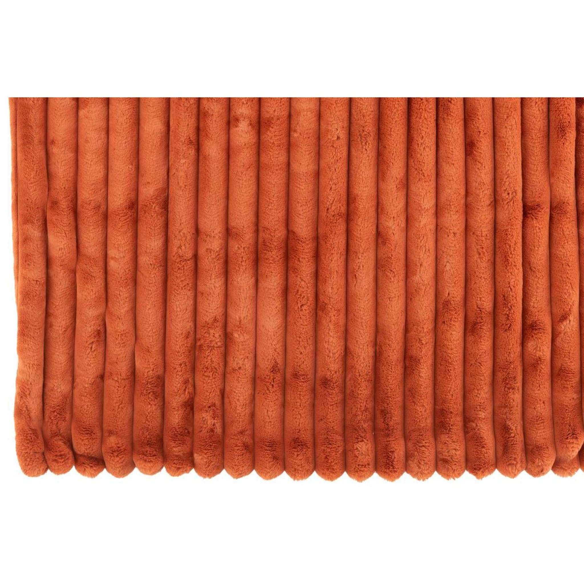 Voir la diapositive 3 : J-LINE Plaid design uni  corduroy  130x180cm rouille clair