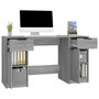 Voir la diapositive 5 : VIDAXL Bureau avec armoire laterale Sonoma gris Bois d'ingenierie