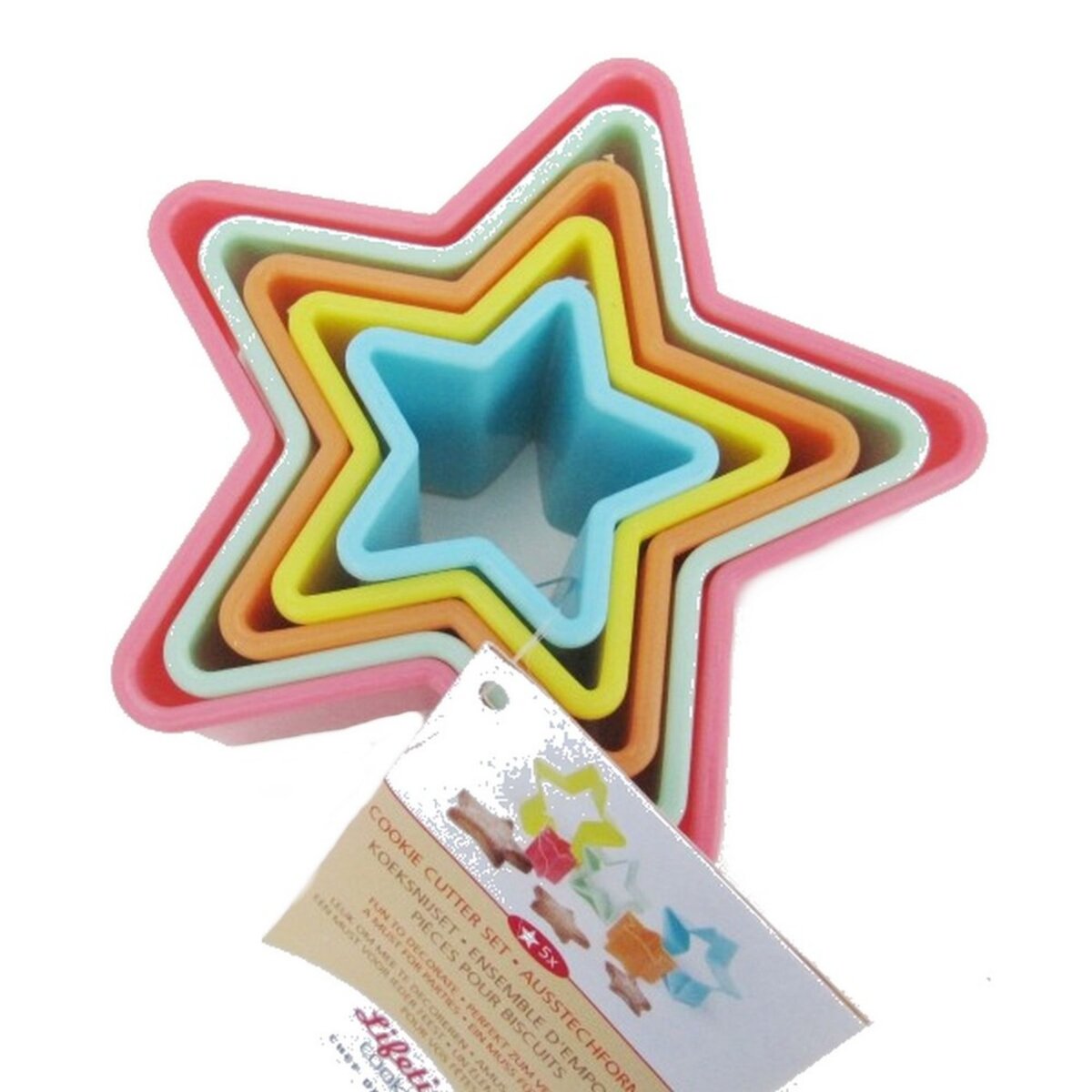 Set de 5 emporte pièces étoile gateau cookies patisserie forme plastique  pas cher 