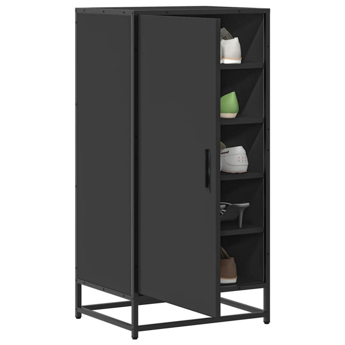 VIDAXL Etagere a chaussures noir 48x38x97,5 cm bois d'ingenierie