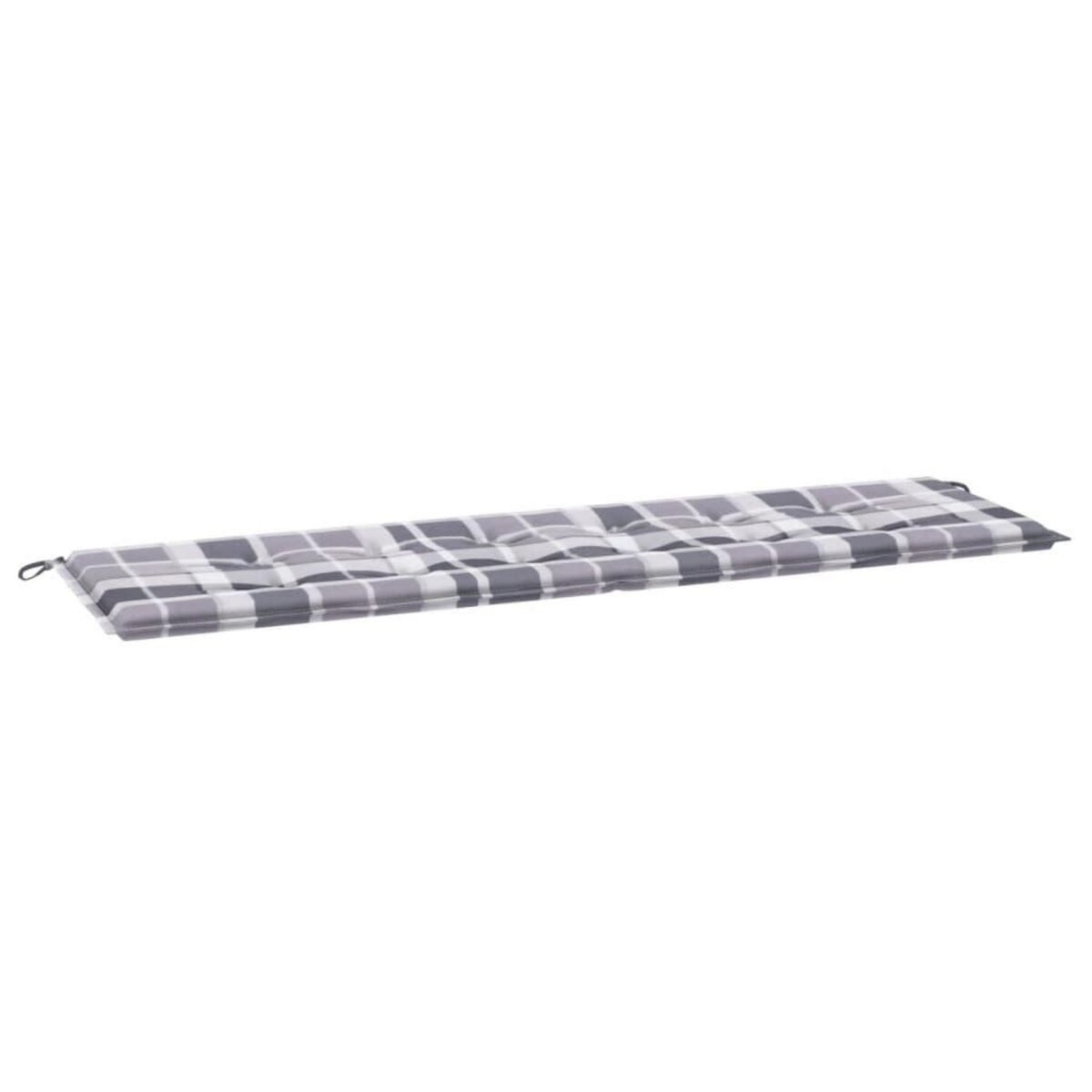 VIDAXL Coussin de banc de jardin motif a carreaux gris 180x50x3 cm