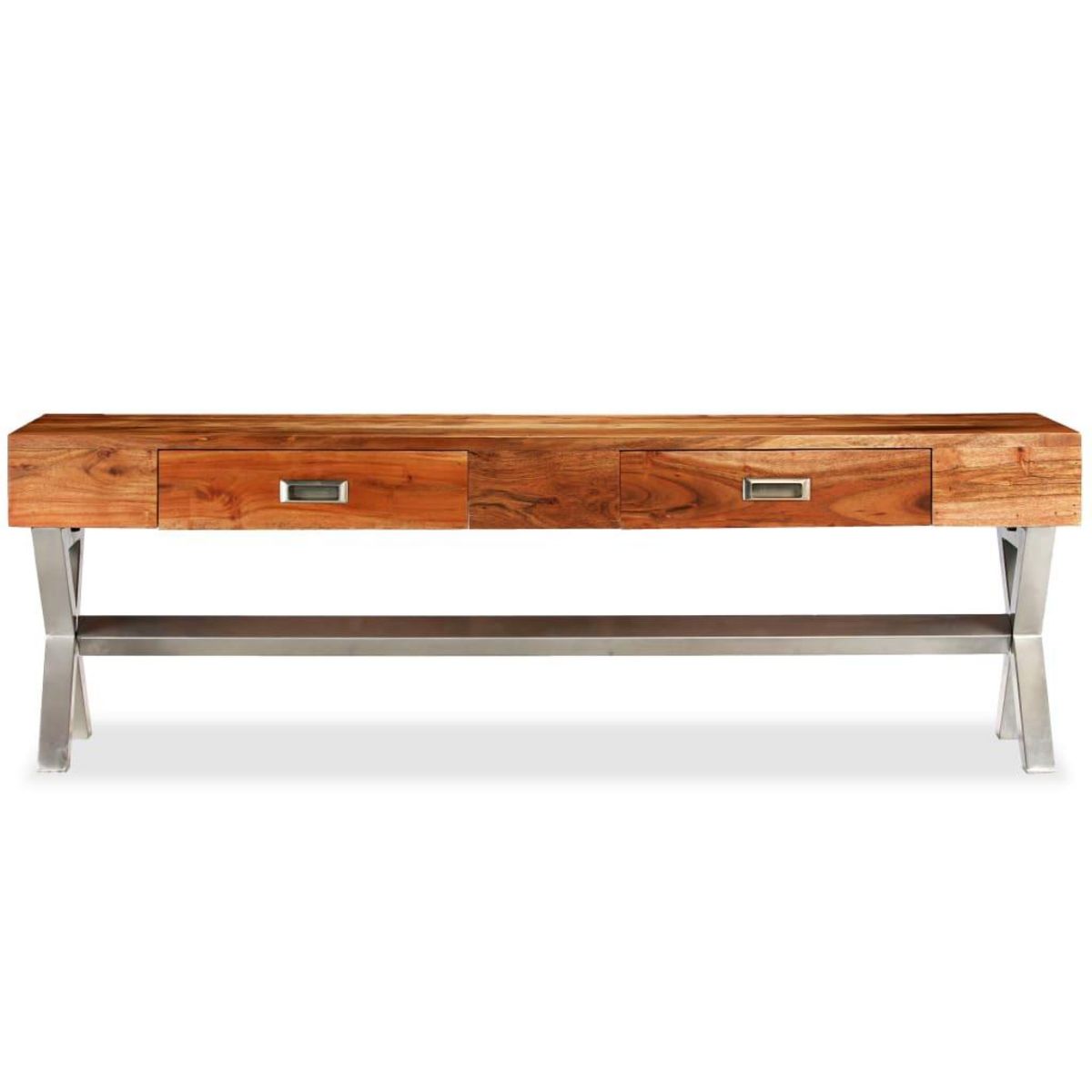 VIDAXL Meuble TV avec tiroirs bois d'acacia massif 140 cm