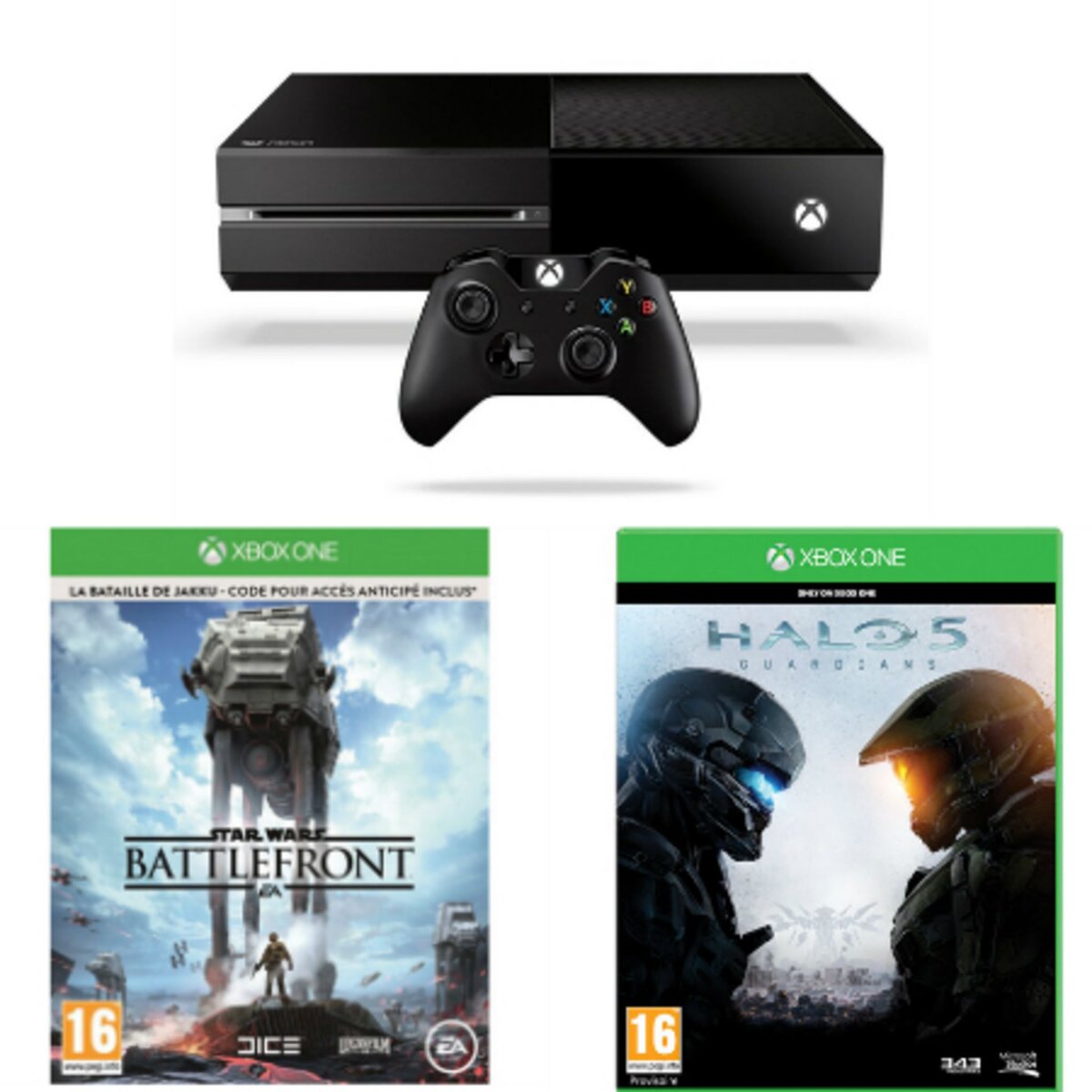 Console Xbox One + Star Wars Battlefront + Halo 5 : Guardians