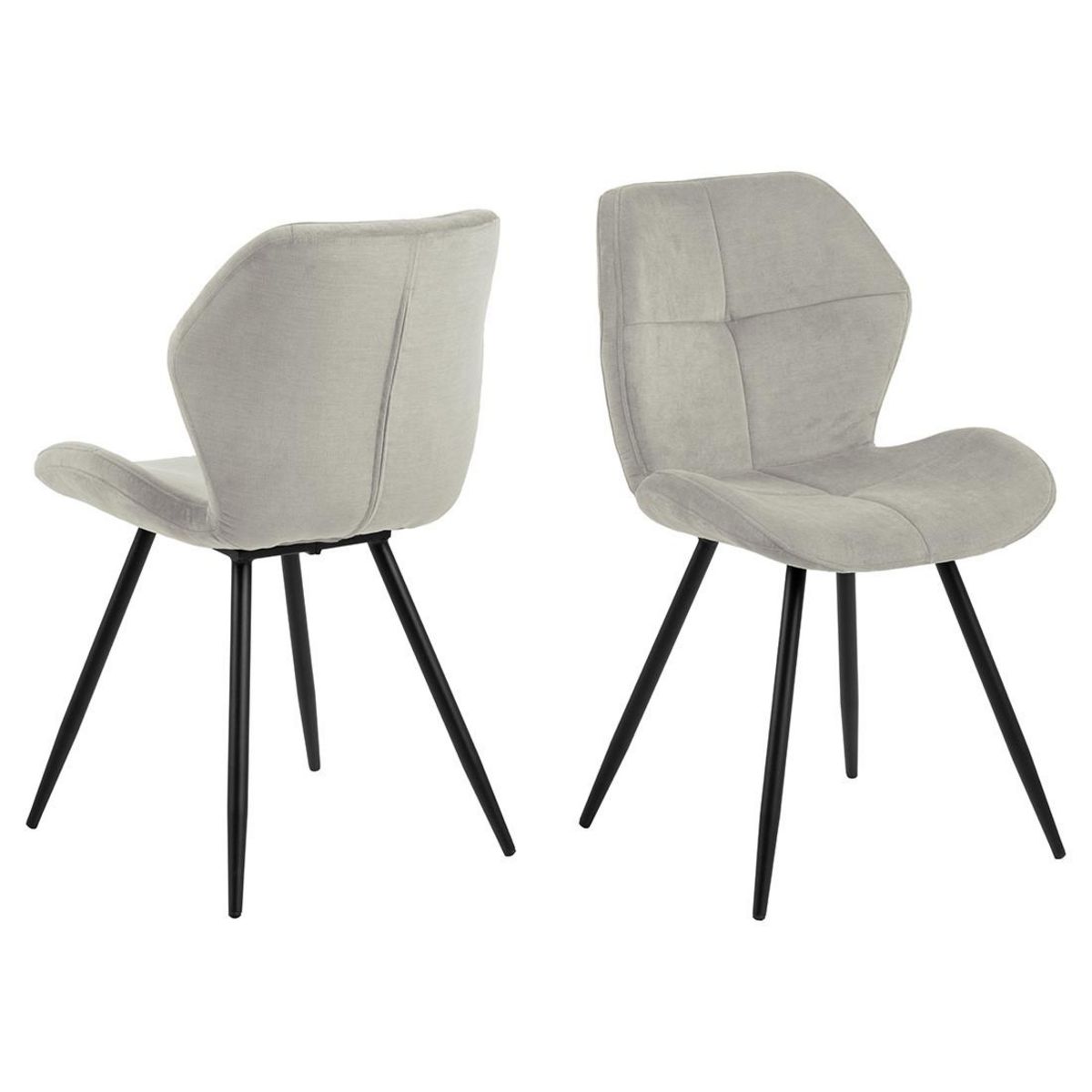 LISA DESIGN Manilla - lot de 2 chaises - en tissu microfibre - pieds en métal