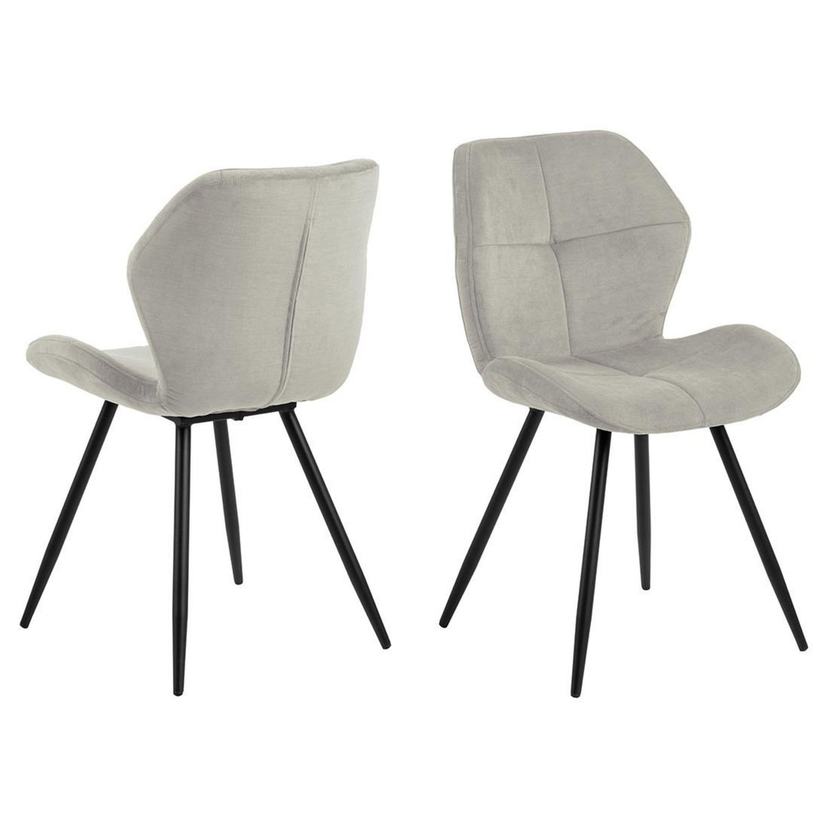 LISA DESIGN Manilla - lot de 2 chaises - en tissu microfibre - pieds en métal